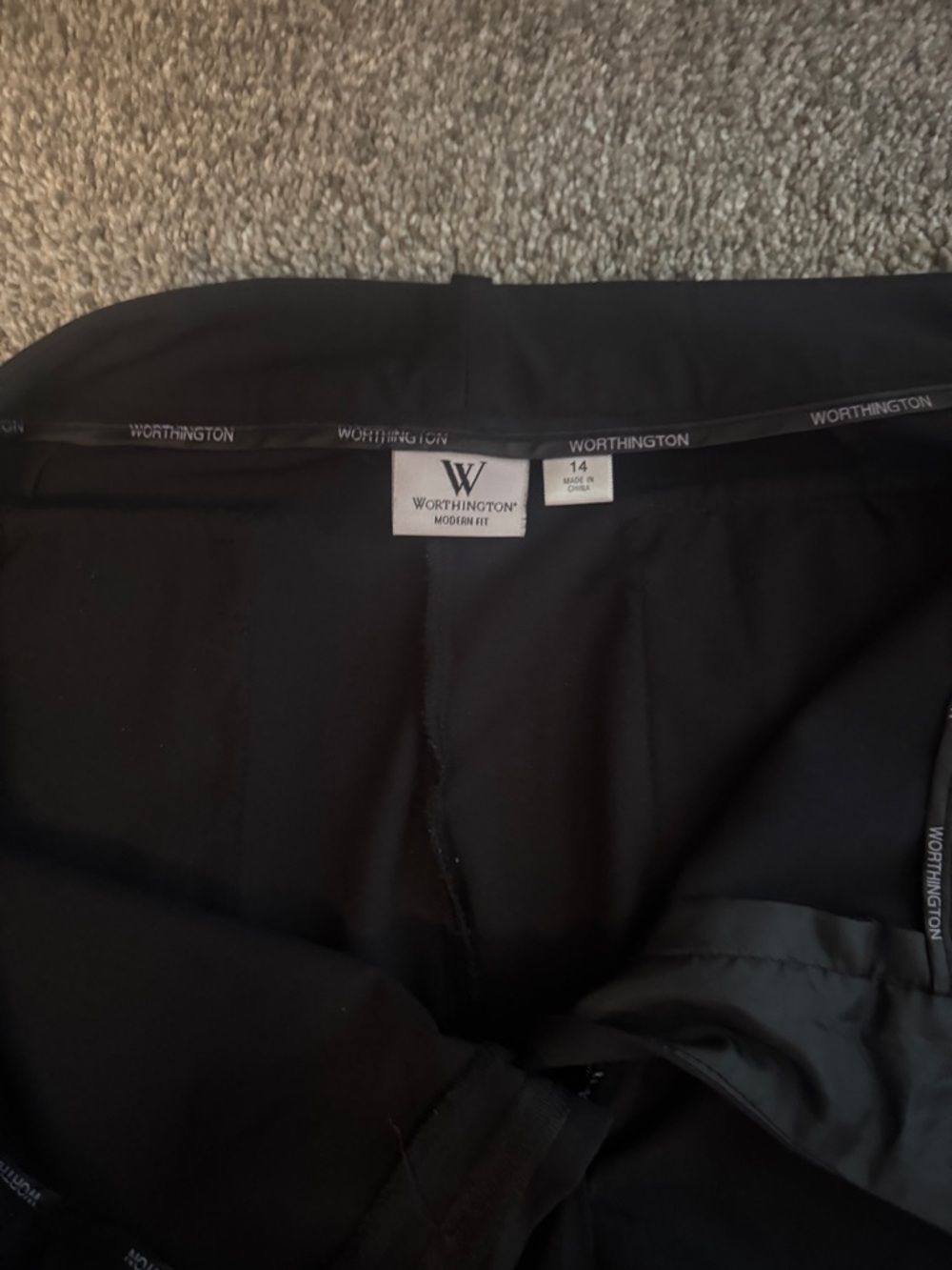 Worthington Black Women's Straight Leg Trousers - Picture 3 of 4